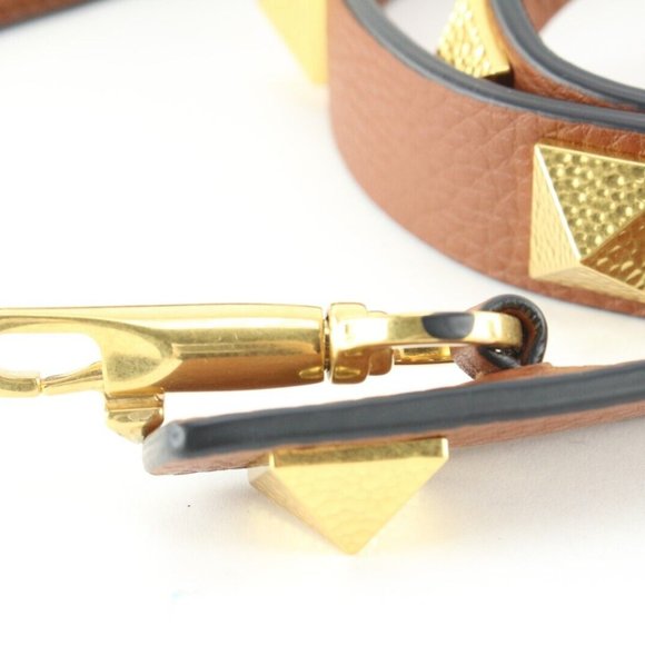 Valentino Caramel Brown Roma Stud 2way Crossbody Hammered GHW 1VAL0509 - Picture 6 of 12